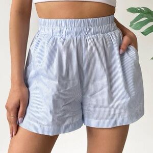 Striped Blue and White Shorts